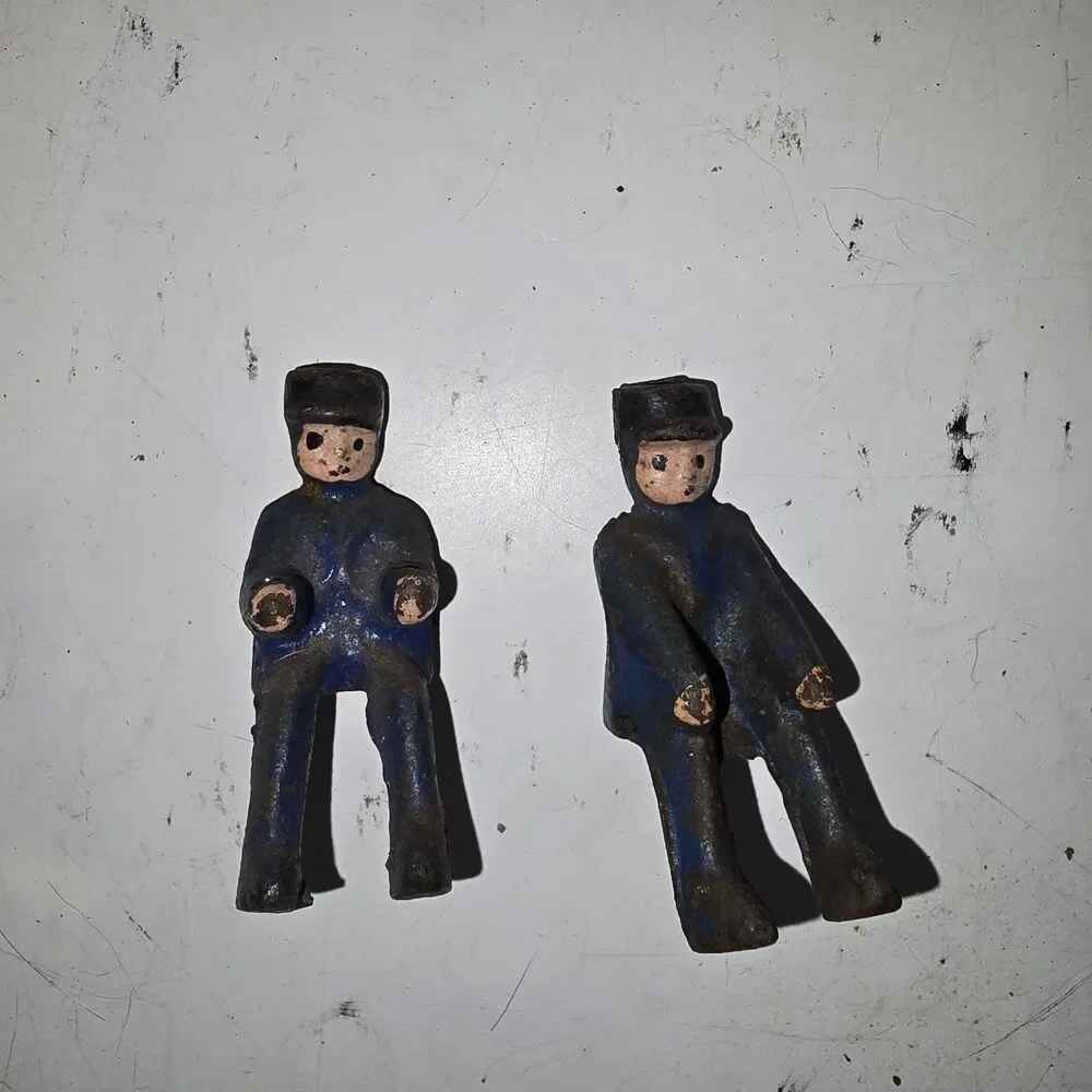 Cast Iron Toy Horse Carriage Drivers lot of 2